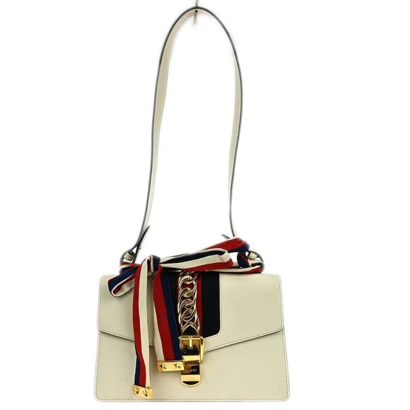 BUYIT Gucci White Sylvie Shoulder Bag 421882 001998 NQ03995 - Picture 1 of 10